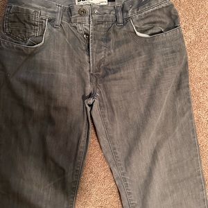 Men’s gray button fly jeans